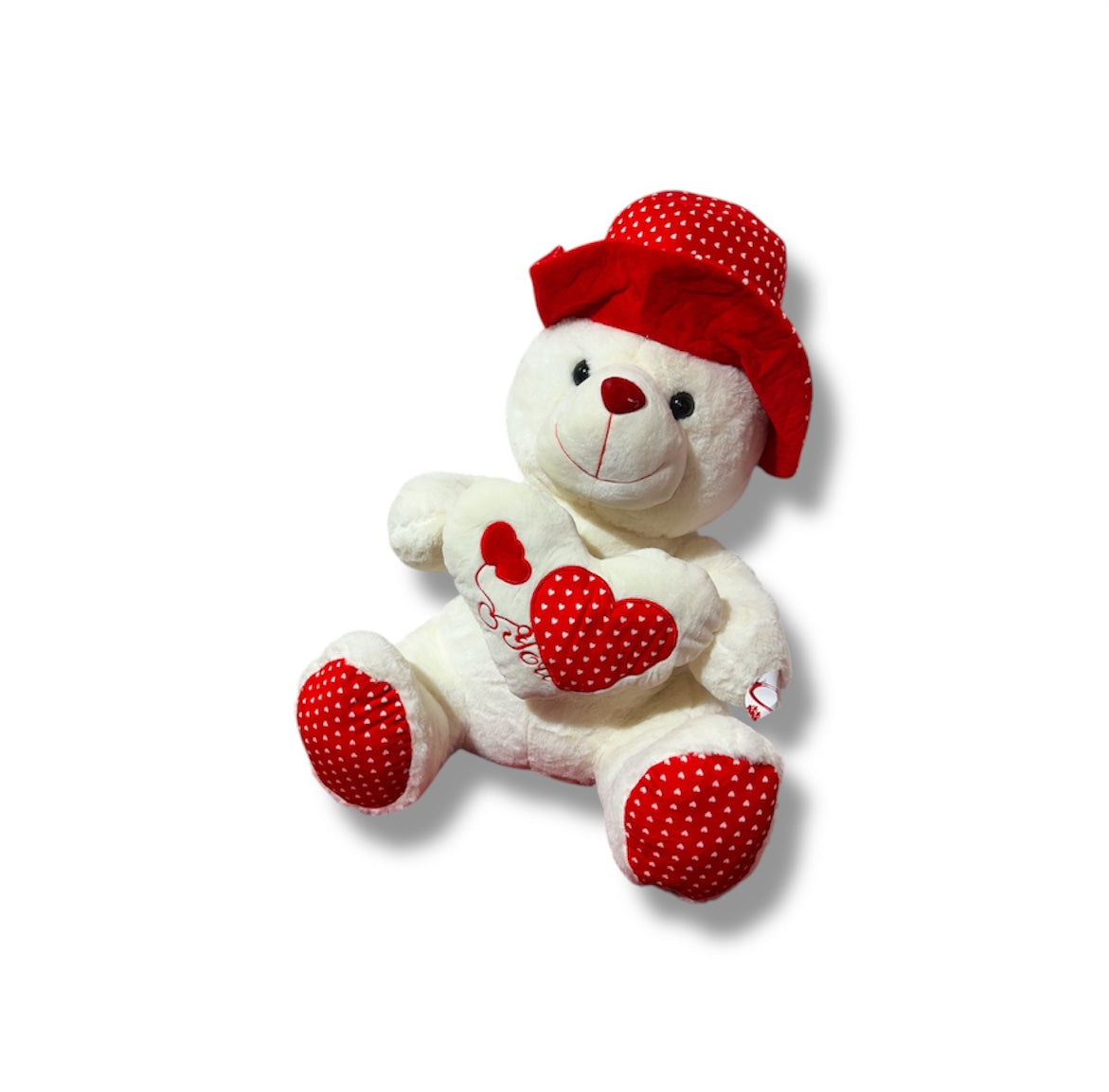 Orso peluche con cuore e cappello 55cm