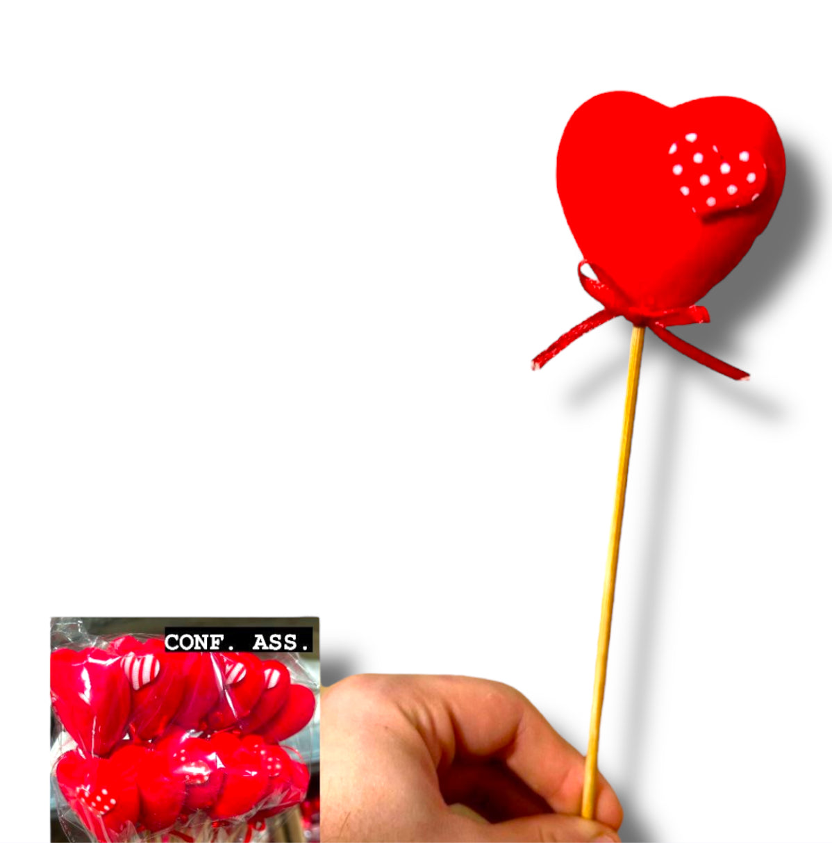 Cuori velluto rosso 16cm (12pz)
