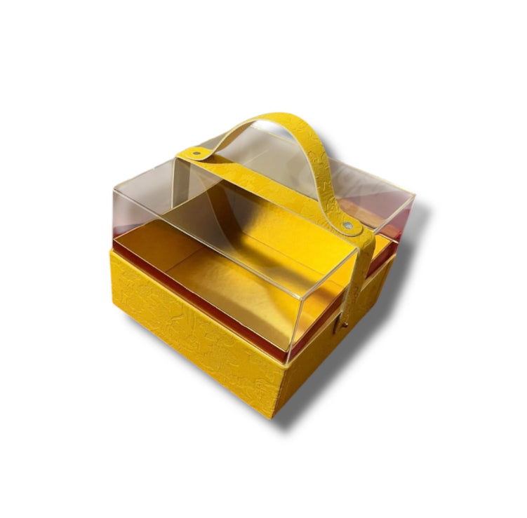 Scatola plastica e tessuto 20x20x14cm