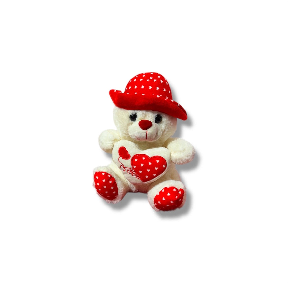 Orso peluche con cuore e cappello (2pz 25cm)