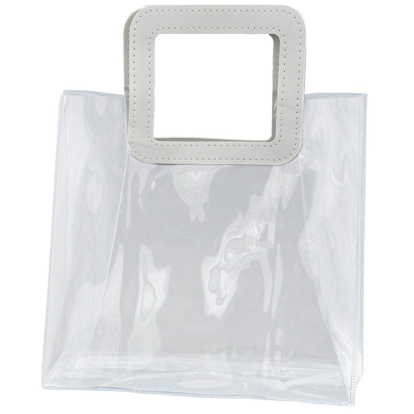 Busta PCV manico pelle 28x25x14cm