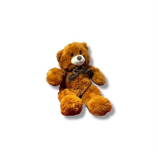 Orso in peluche con fiocco colore assortito 30cm