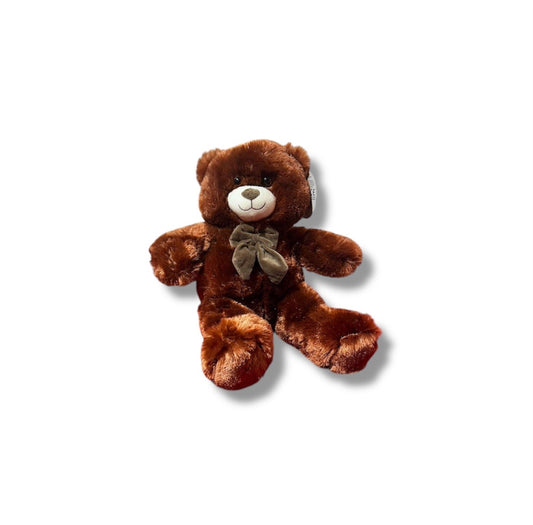 Orso in peluche con fiocco colore assortito 30cm
