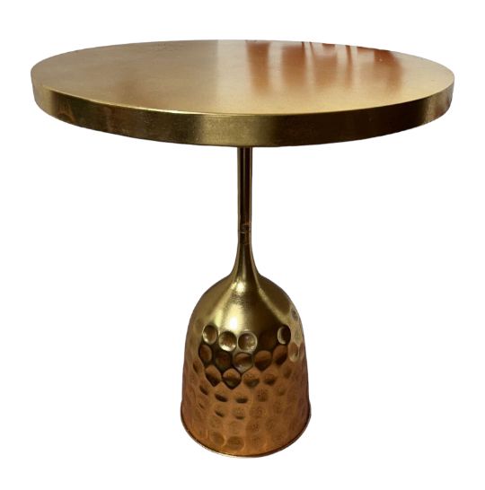 Tavolino retrò martellato oro D.60x70cm