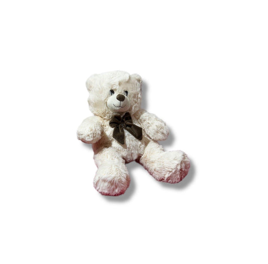 Orso in peluche con fiocco colore assortito 30cm