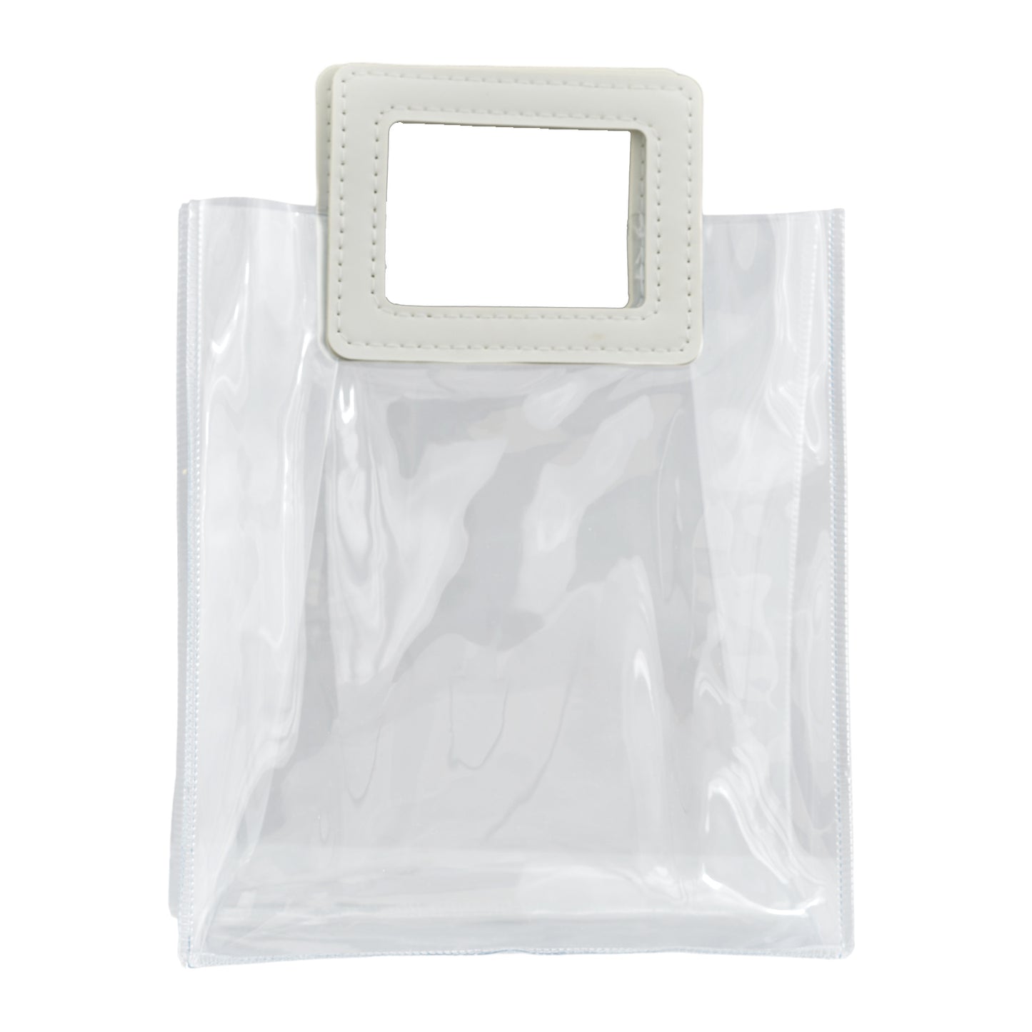 Busta PCV manico pelle 18x20x9cm