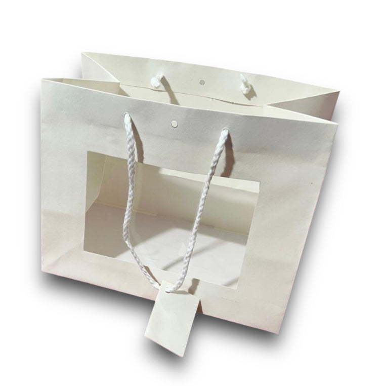 B.shopper carta con finestra e foro 24x19,5+14cm (12pz)