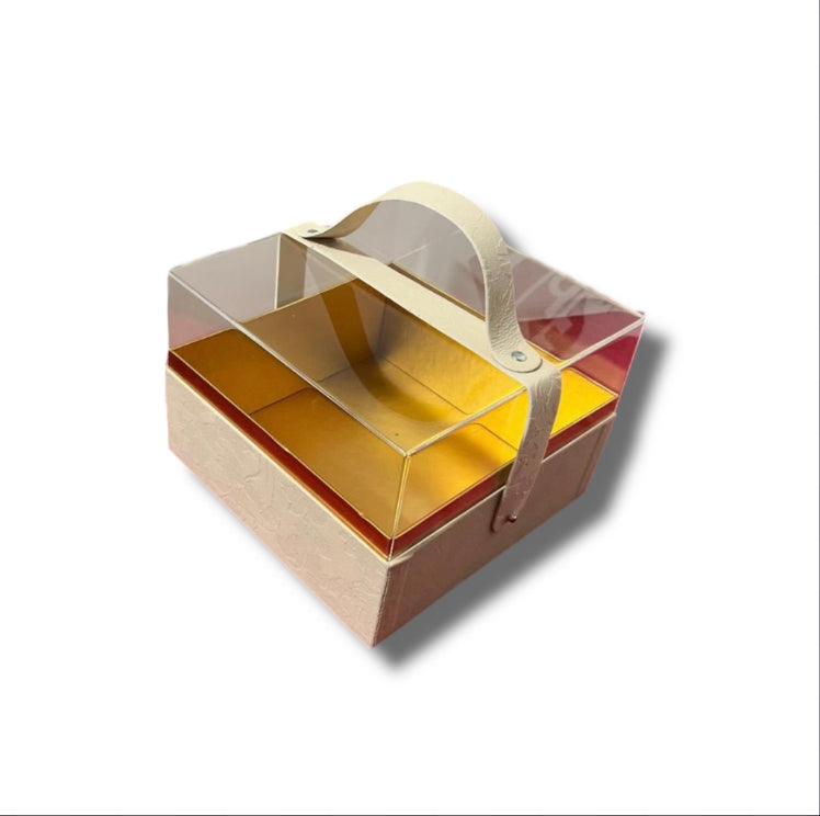 Scatola plastica e tessuto 20x20x14cm