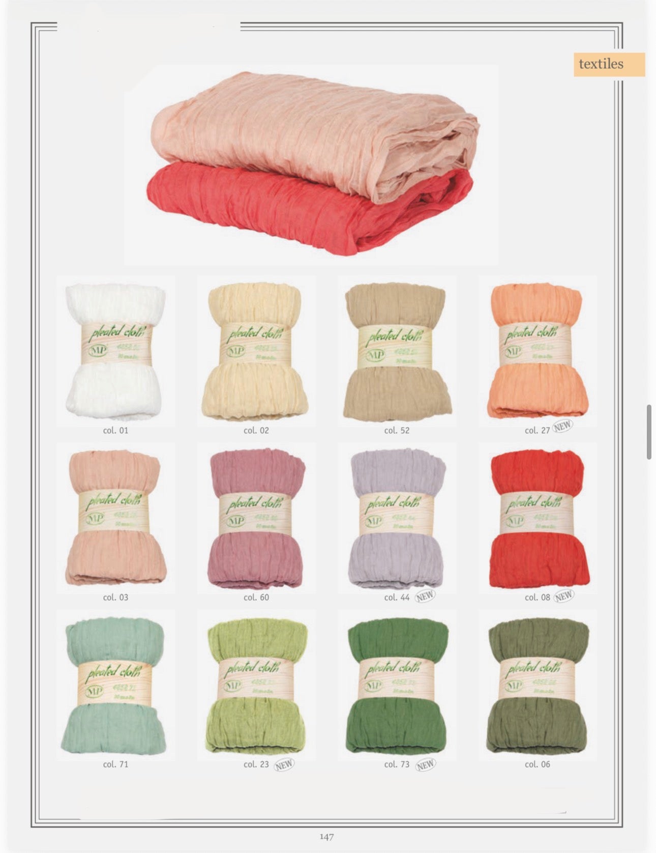 Pleated cloth cm90x3mt