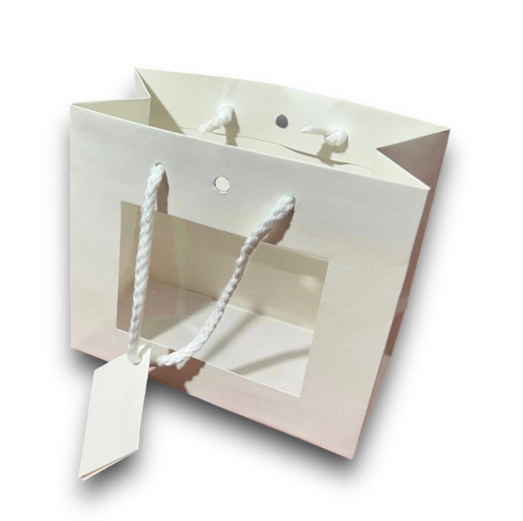 B.shopper carta con finestra e foro 16x14+8cm (12pz)