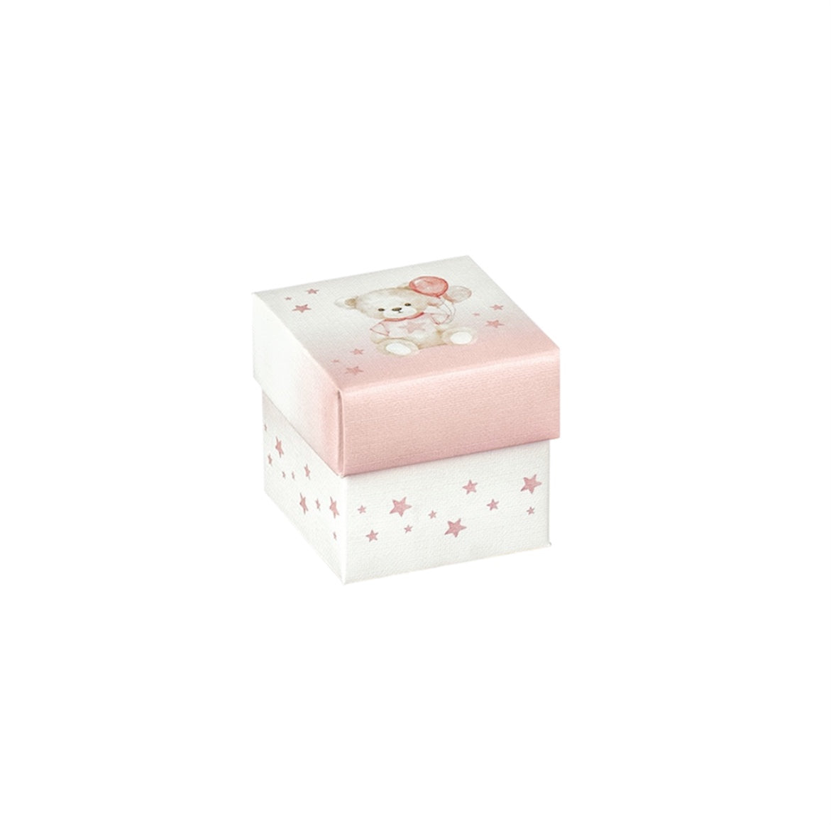 Scatolina Cubo Orsetto Rosa – Confezione da 10 pz – 5x5x5 cm