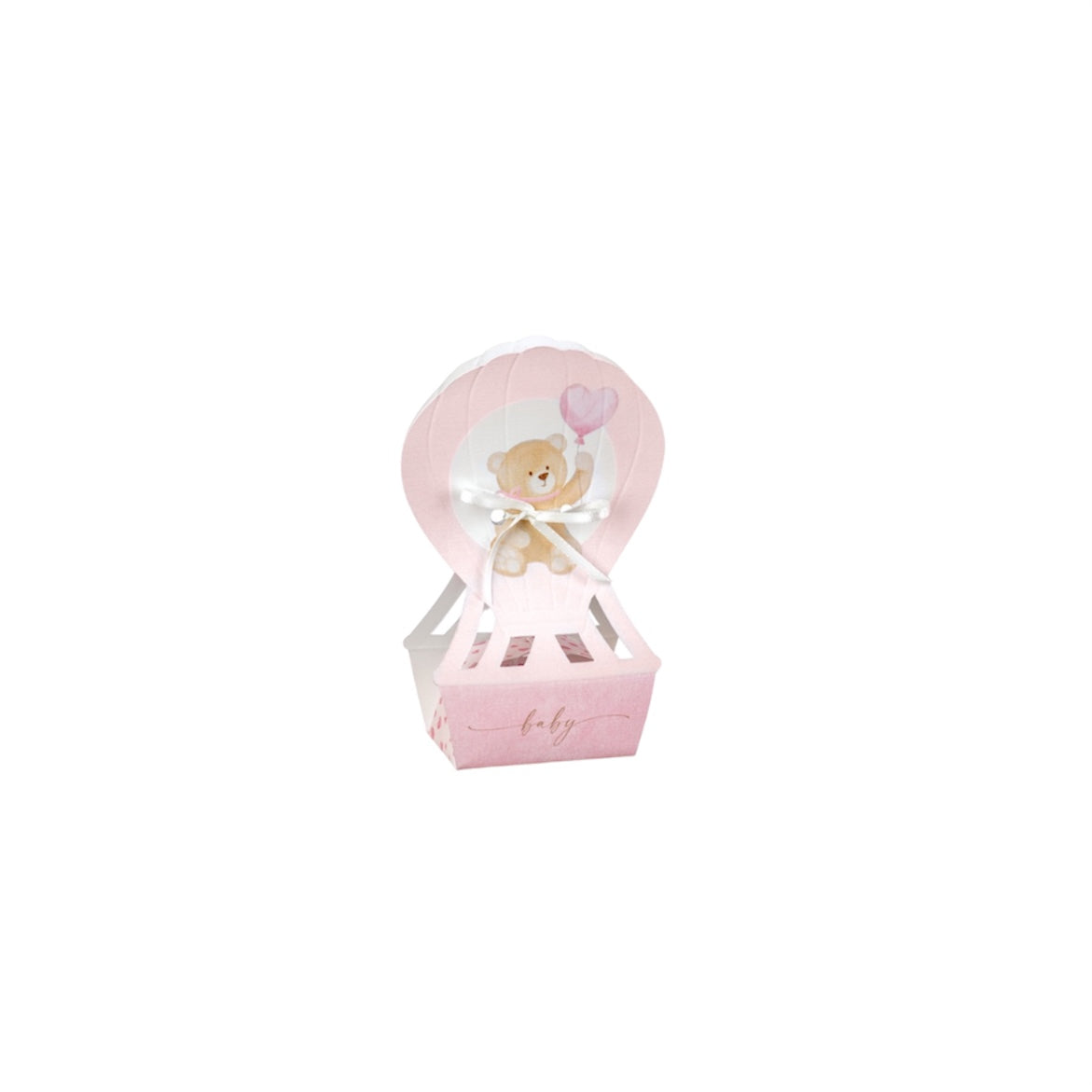 Scatolina Mongolfiera con Orsetto – Confezione da 10 pz – 6x4x14,5 cm
