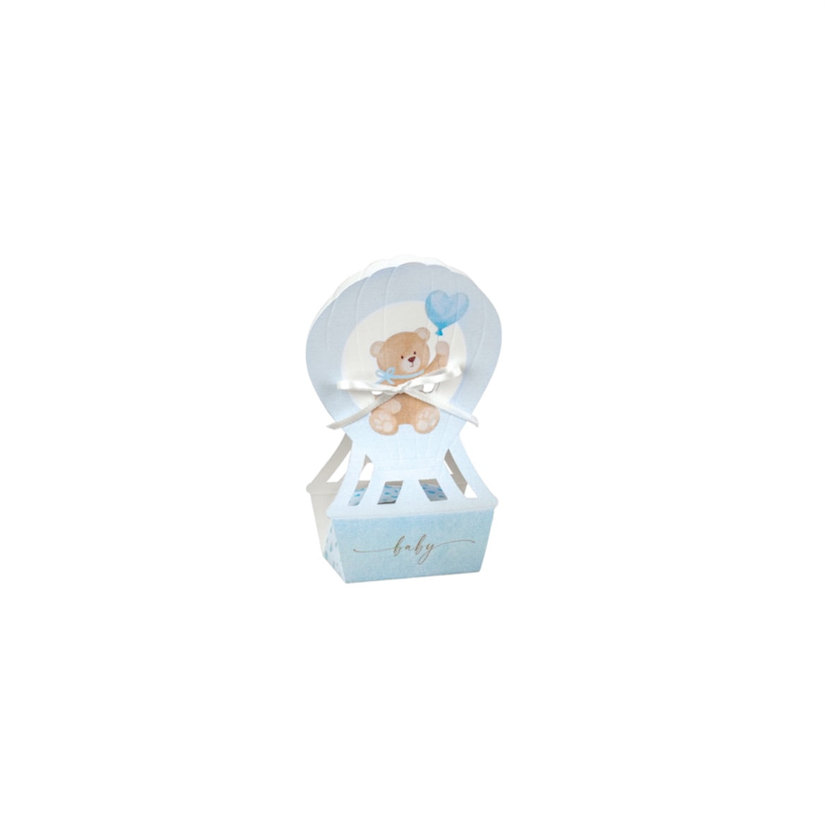 Scatolina Mongolfiera con Orsetto – Confezione da 10 pz – 6x4x14,5 cm