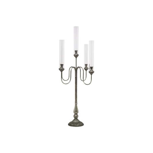 Candelabro x5 in metallo color peltro – 51x51xH123 cm