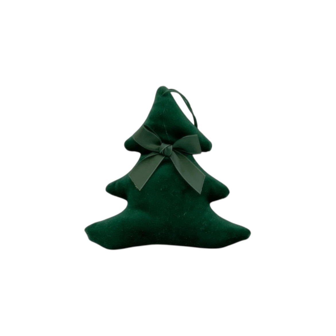 Alberello di Natale in velluto verde inglese – 12×12 cm. (4pz)