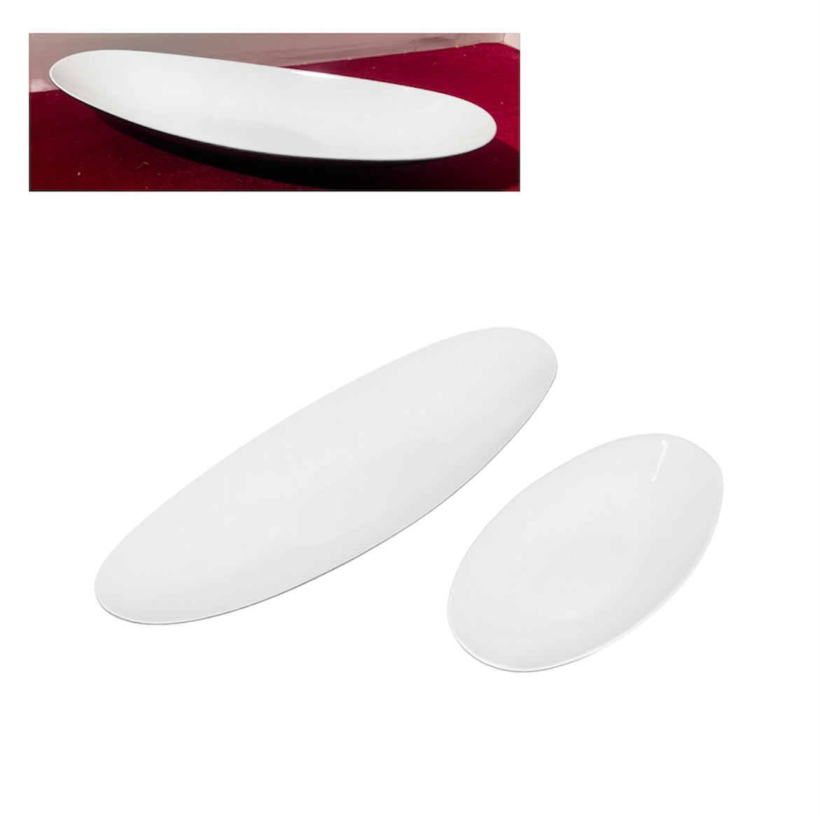 Vaso ovale in plastica bianco