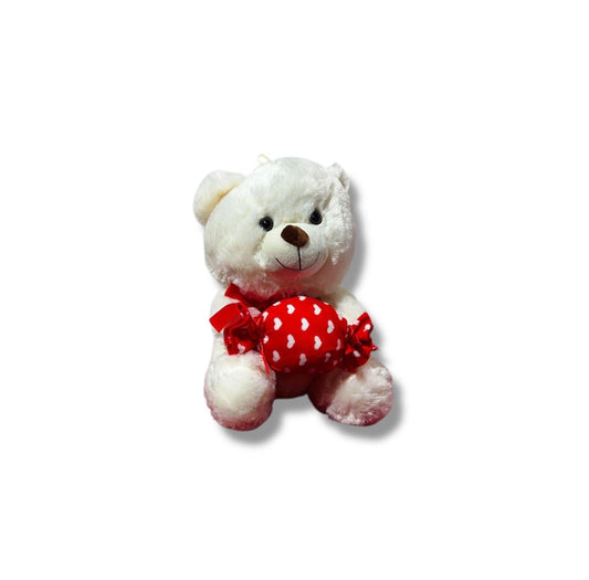 Orso peluche con fiocco e caramella 35cm