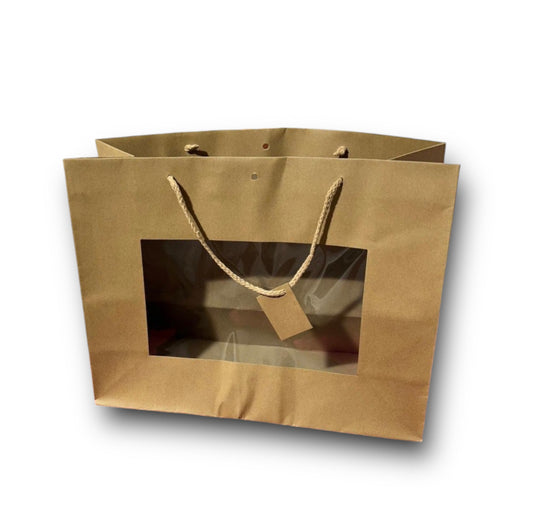 B.shoper carta con finestra e foro 40x31+15cm (12pz)