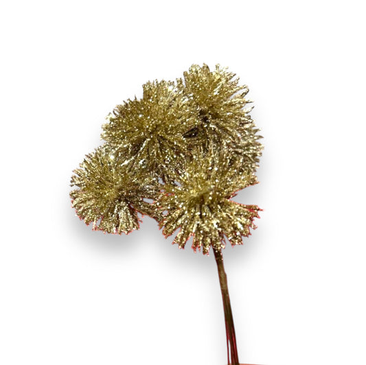Mazzetto 6 castagne glitterate 13cm
