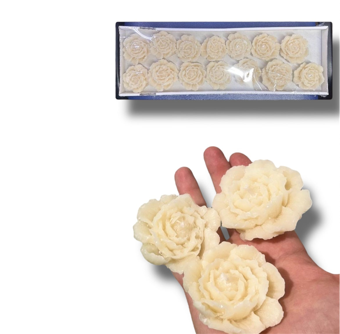 Candele peonie D.6cm H.3cm