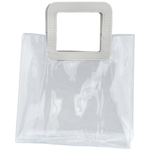 Busta PCV manico pelle 28x25x14cm - Mamà Lah