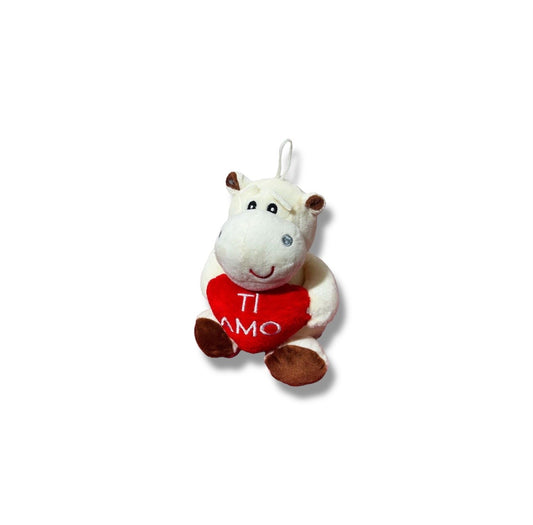 Peluche ippopotamo con cuore (3pz) H.16cm