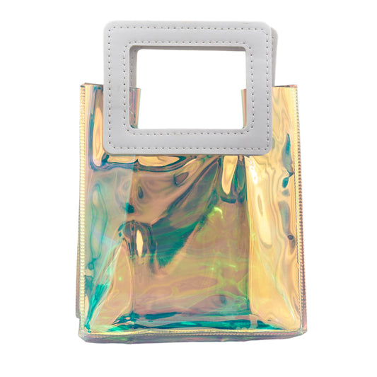 Busta PCV manico pelle 13x15x7cm
