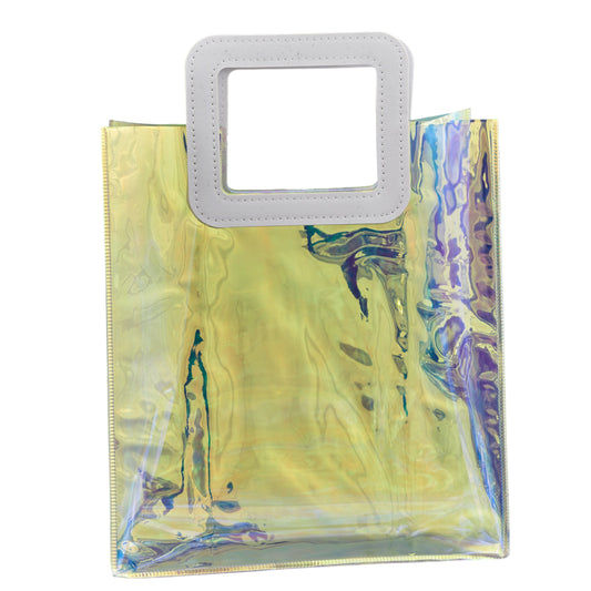 Busta PCV manico pelle 25x28x13cm