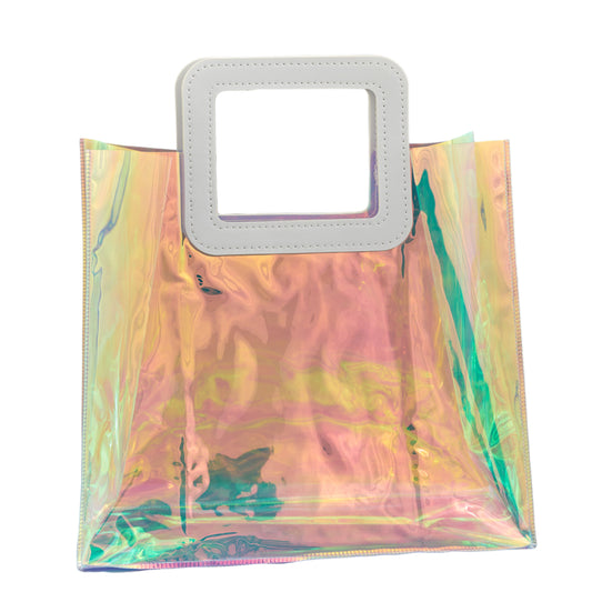 Busta PCV manico pelle 25x25x14cm