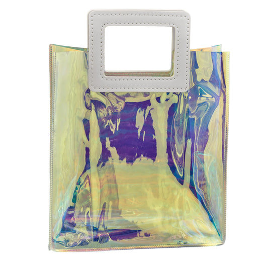 Busta PCV manico pelle 18x20x9cm