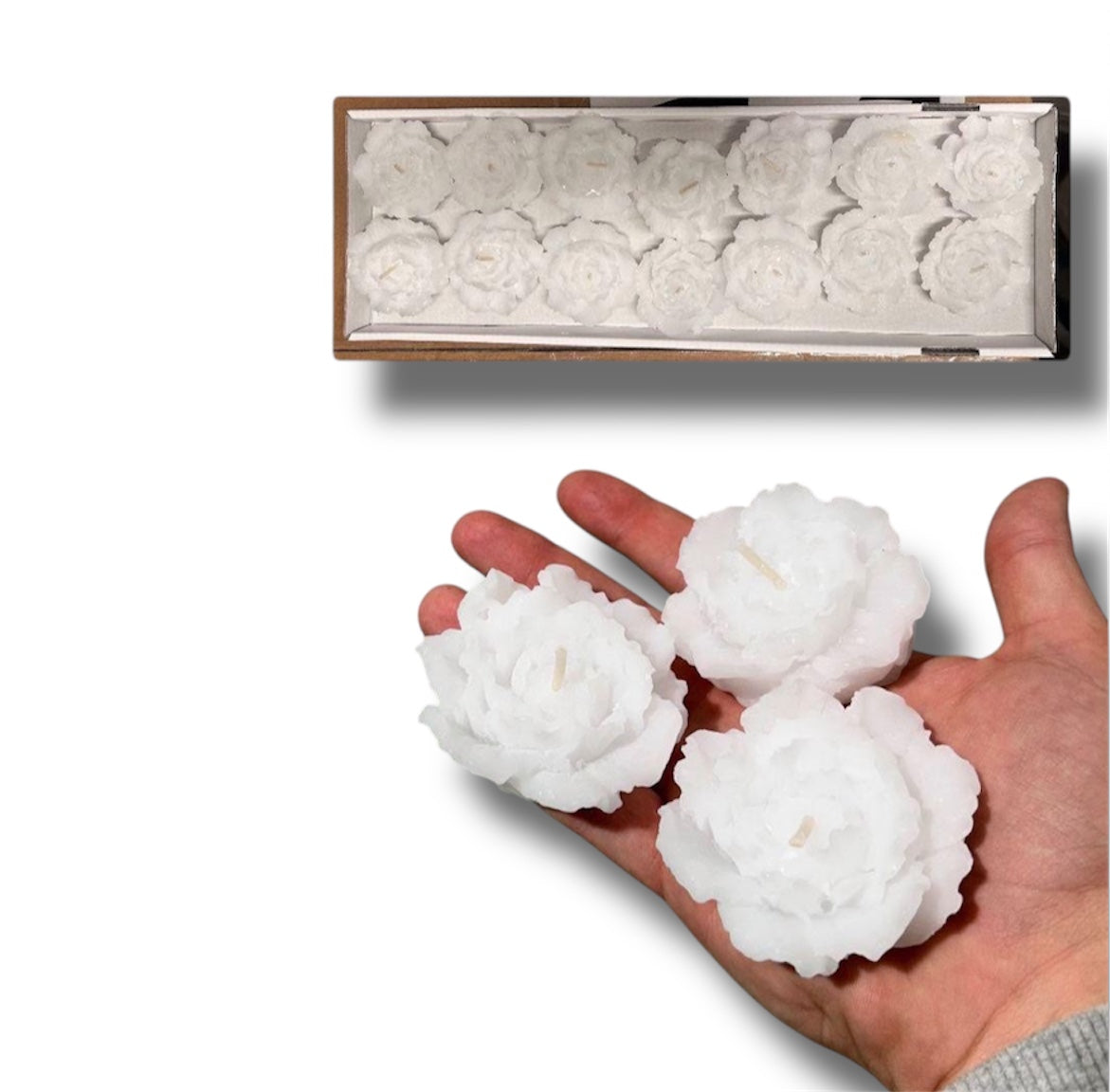 Candele peonie D.6cm H.3cm