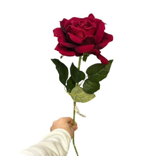 Rosa singola grande in velluto
