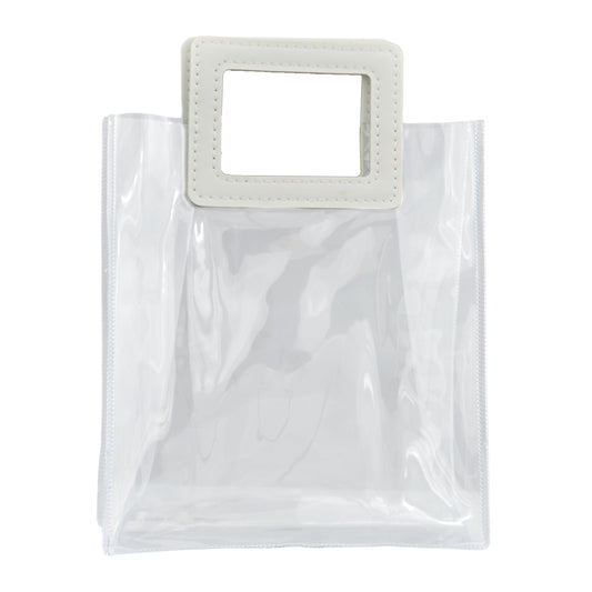 Busta PCV manico pelle 18x20x9cm