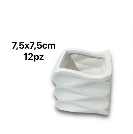 vaso cubo onda in ceramica (12pz)