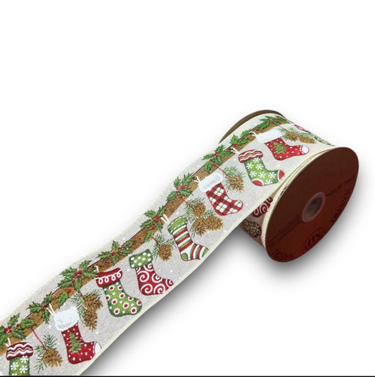 Nastro Xmas stockings mm63x10mt