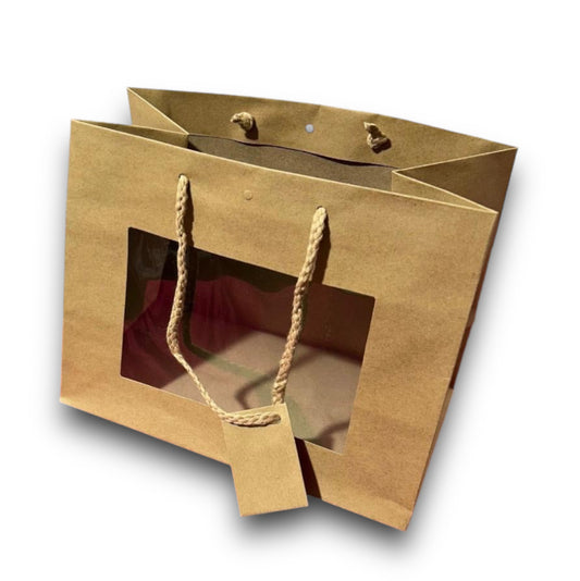 B.shopper carta con finestra e foro 24x19,5+14cm (12pz)