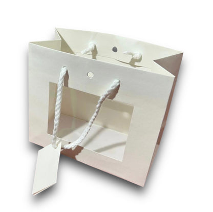 B.shopper carta con finestra e foro 16x14+8cm (12pz)