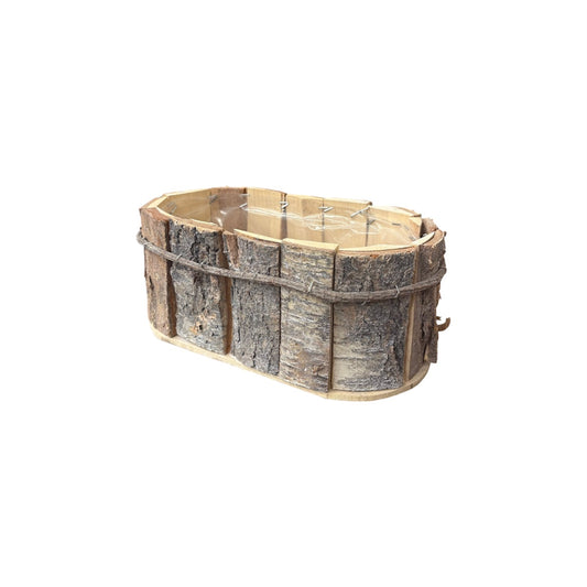 Contenitore ovale in betulla – 26x13xH11 cm