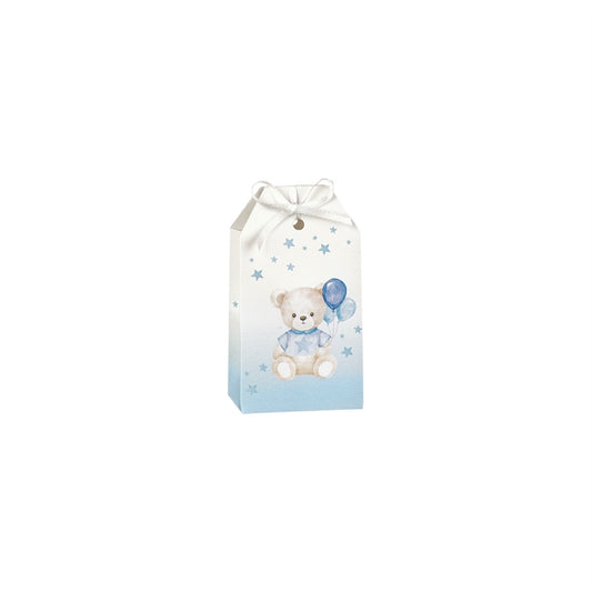 Scatola Tag Orsetto Celeste – Confezione da 10 pz – 5,5x3,5x10 cm