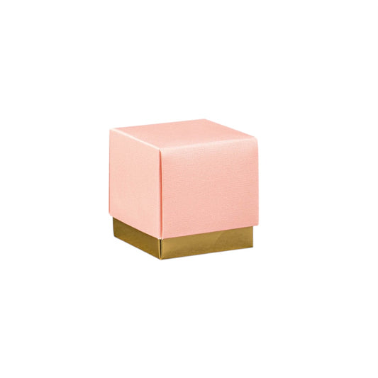 Scatolina Cubo Rosa Cipria – Confezione da 10 pz – 7x7x7 cm
