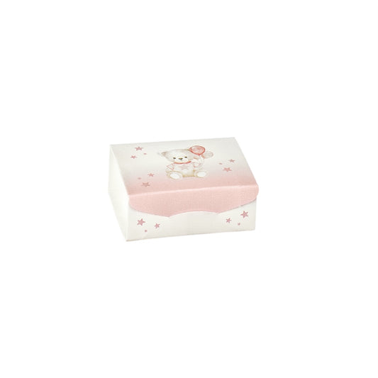 Scatolina Orsetto Rosa – Confezione da 10 pz – 7x7x3 cm