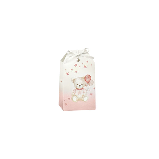 Scatola Tag Orsetto Rosa – Confezione da 10 pz – 5,5x3,5x10 cm