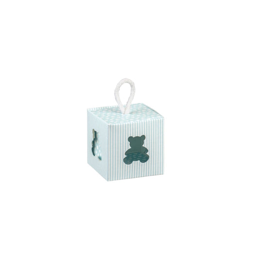 Scatolina Cubo Orsetto Celeste – Confezione da 10 pz – 5x5x5 cm