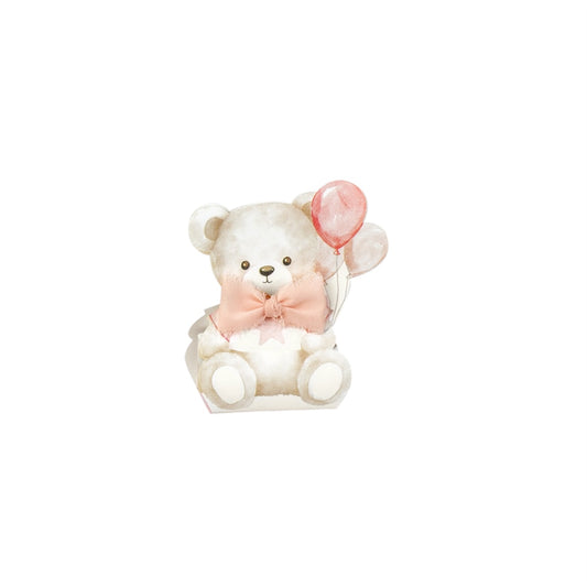Scatolina Orsetto con Palloncini – Confezione da 10 pz – 6x4,5x11 cm