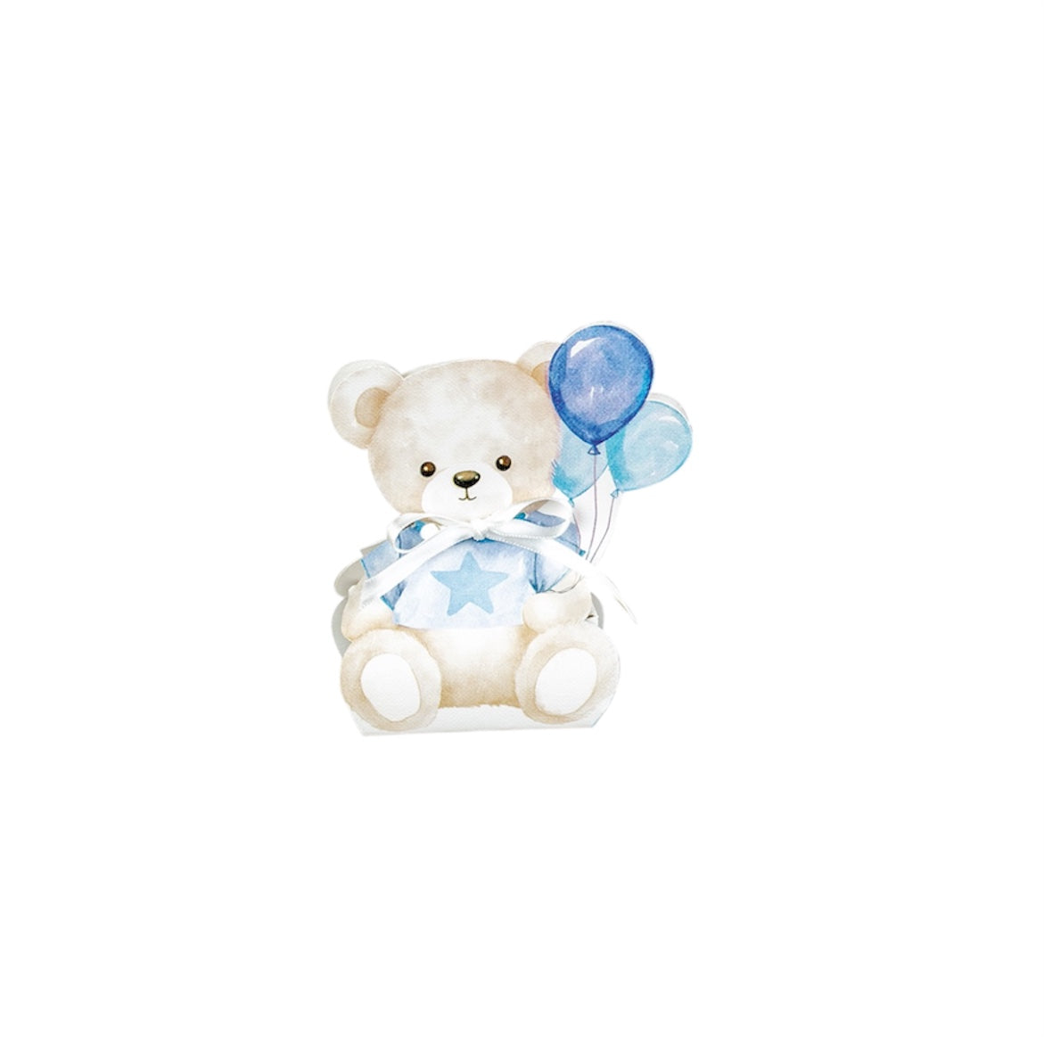 Scatolina Orsetto con Palloncini – Confezione da 10 pz – 6x4,5x11 cm