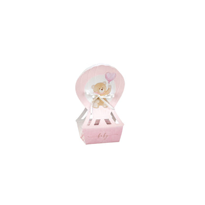 Scatolina Mongolfiera con Orsetto  – Confezione da 10 pz – 6x4x14,5 cm