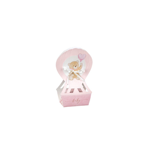 Scatolina Mongolfiera con Orsetto  – Confezione da 10 pz – 6x4x14,5 cm