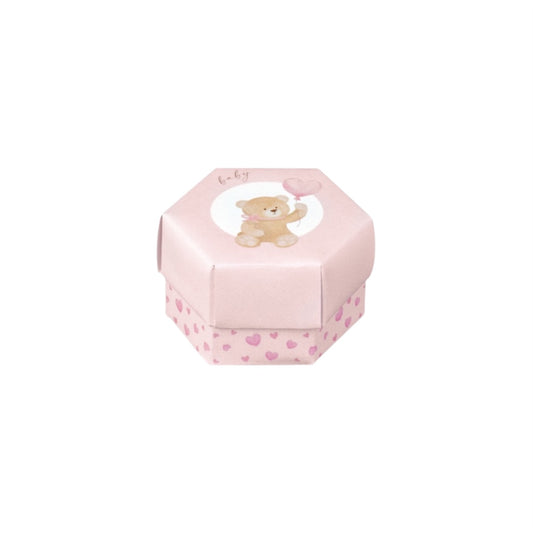 Scatolina Esagonale c/divisorio – Confezione da 10 pz – 8x5,5 cm