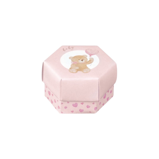 Scatolina Esagonale c/divisorio – Confezione da 10 pz – 11x6 cm