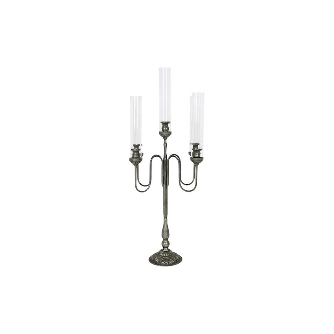 Candelabro x5 in metallo color peltro – 41x41xH99 cm